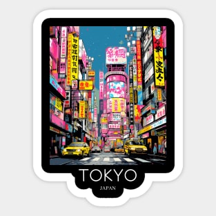 A Pop Art Travel Print of Tokyo Japan Sticker